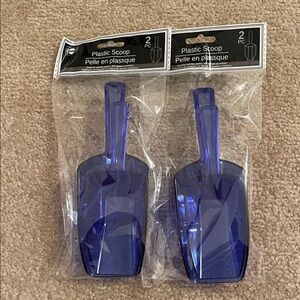Transparent Blue Plastic Scoops 2 Packs of Two Piece Scoop Set